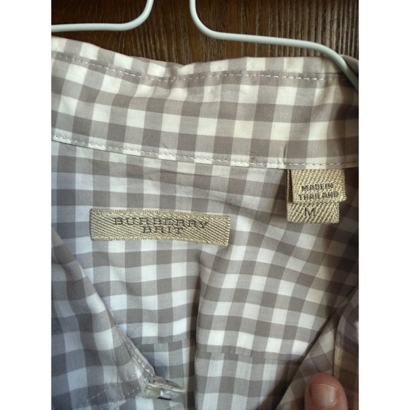Burberry Brit Men's Long Sleeve  Button Up Checkered Print Shirt Size M - Picture 6 of 7